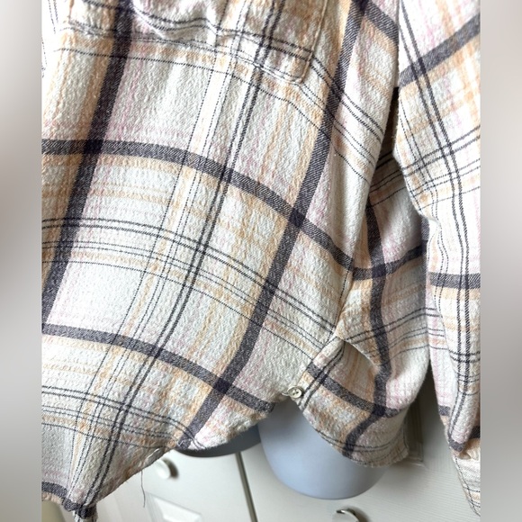 WE THE FREE People Hidden Valley ButtonDown Shirt Top Blouse Oversized Plaid - Picture 9 of 16